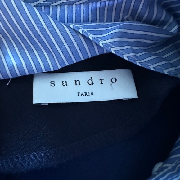 Sandro Paris Gigi Striped Trim‎ Fit and Flare Dress - Picture 10 of 11